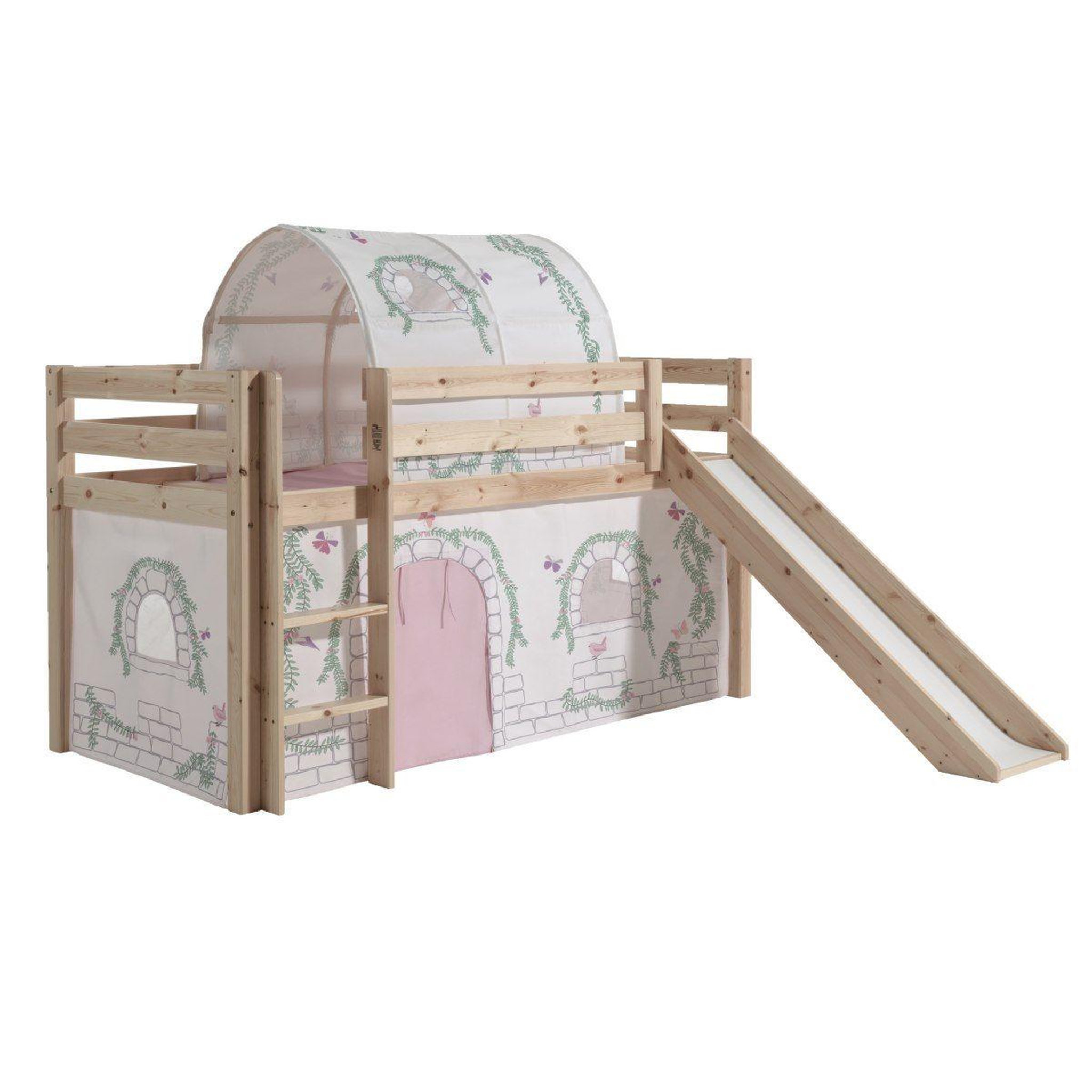 Paris Prix Pack - lit enfant toboggan, tente & tunnel  pino birdy  naturel