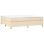 Voir la diapositive 3 : VIDAXL Sommier a lattes de lit avec matelas Creme 200x200 cm Tissu