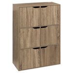 FIVE Etagère 6 cases de rangement avec portes Mix n' modul - Longueur 67,50 cm x Hauteur 100,50 cm - Marron