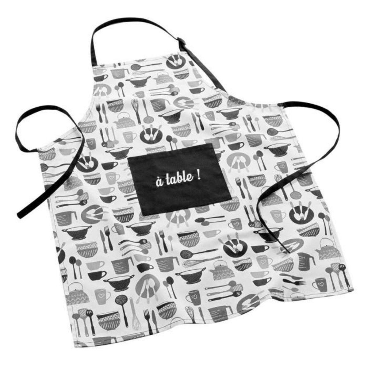 Paris Prix Tablier de Cuisine  Kitchen  84cm Noir