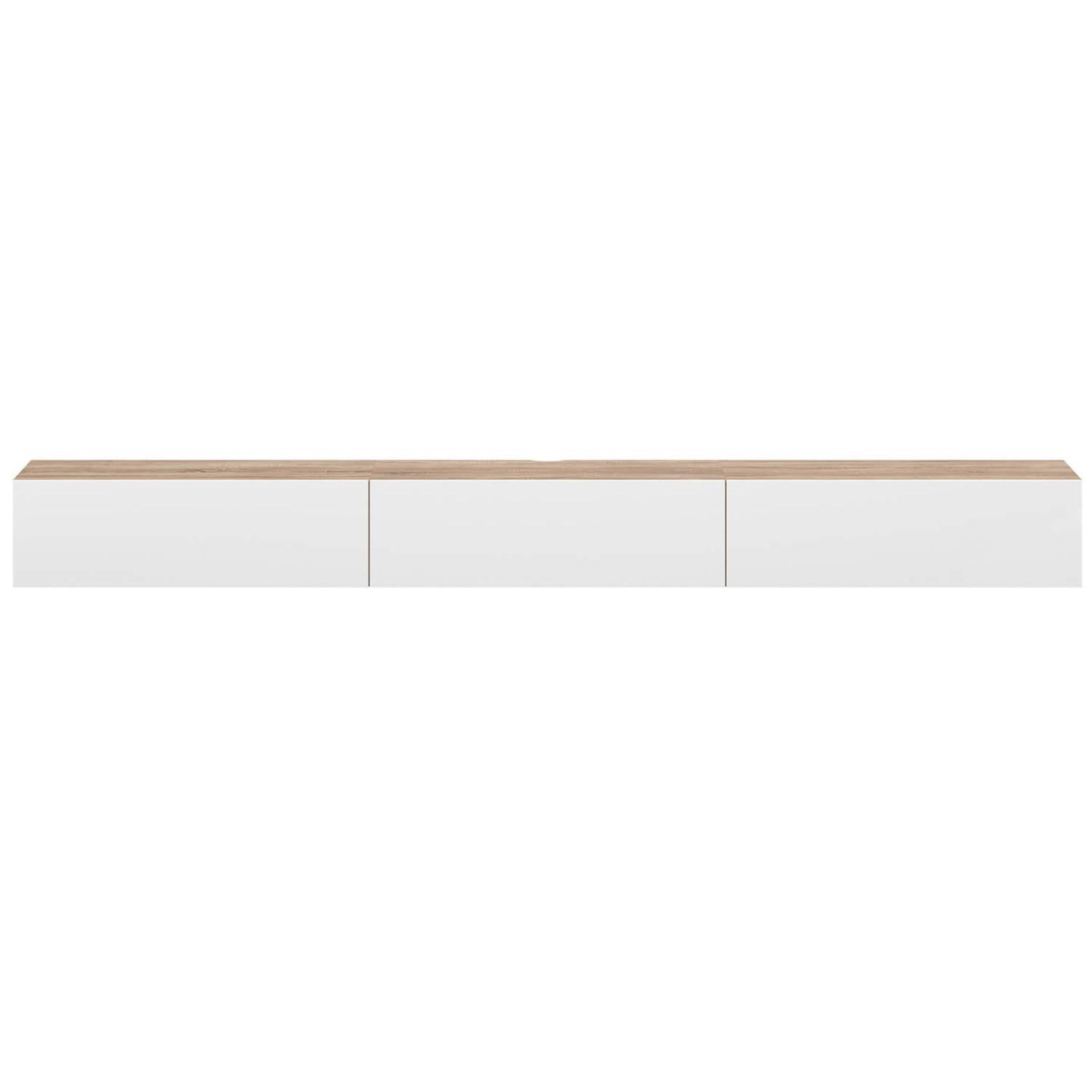 Voir la diapositive 3 : ID MARKET Meuble tv 300 cm suspendu elio 3 portes bois et blanc