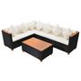 Voir la diapositive 2 : VIDAXL Salon de jardin 4 pcs avec coussins Resine tressee Noir