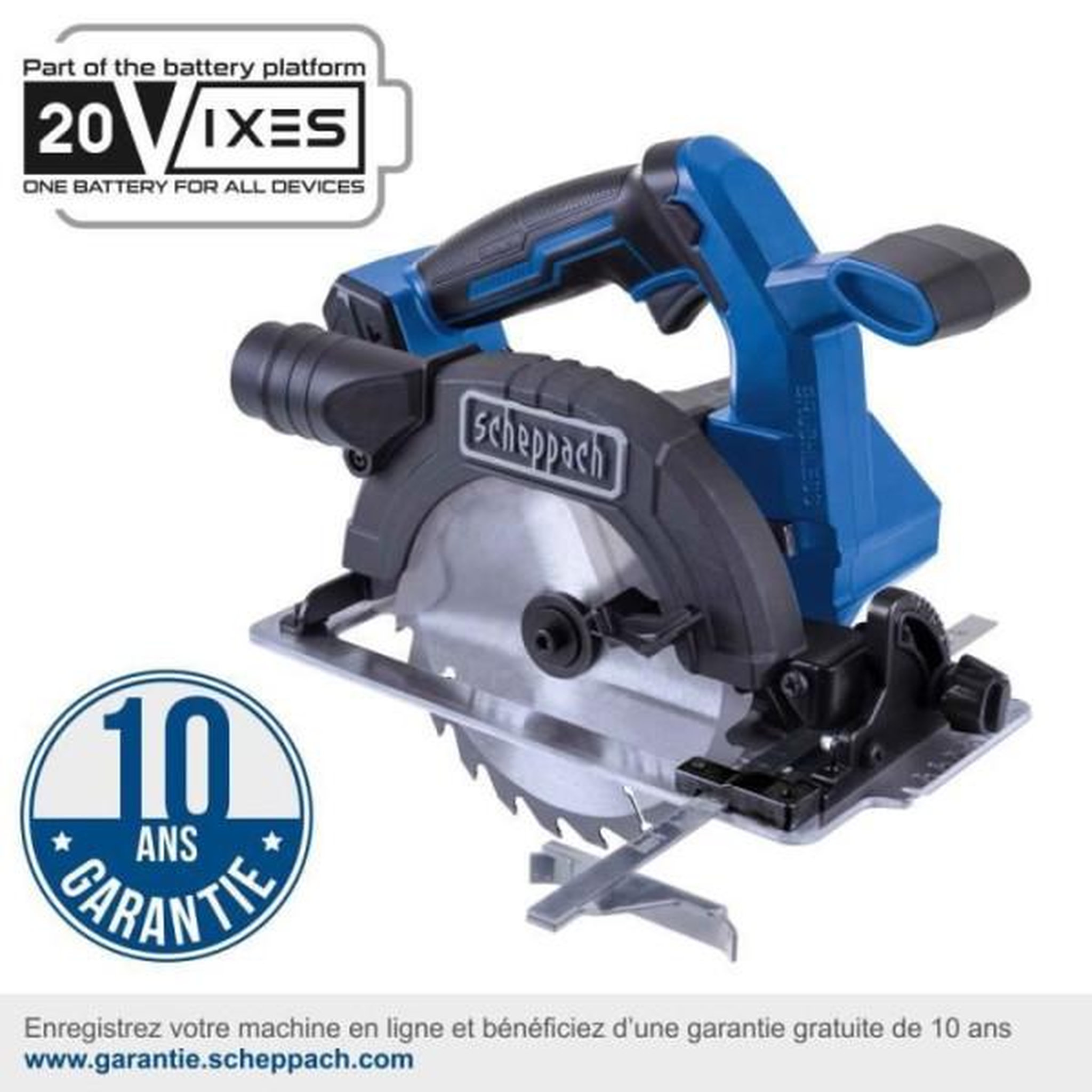 Voir la diapositive 2 : SCHEPPACH Scie circulaire sans fil BC-CS165-X - brushless lame 165mm coupe max 55mm a 90° - SCHEPPACH 20V IXES - sans batterie ni chargeu