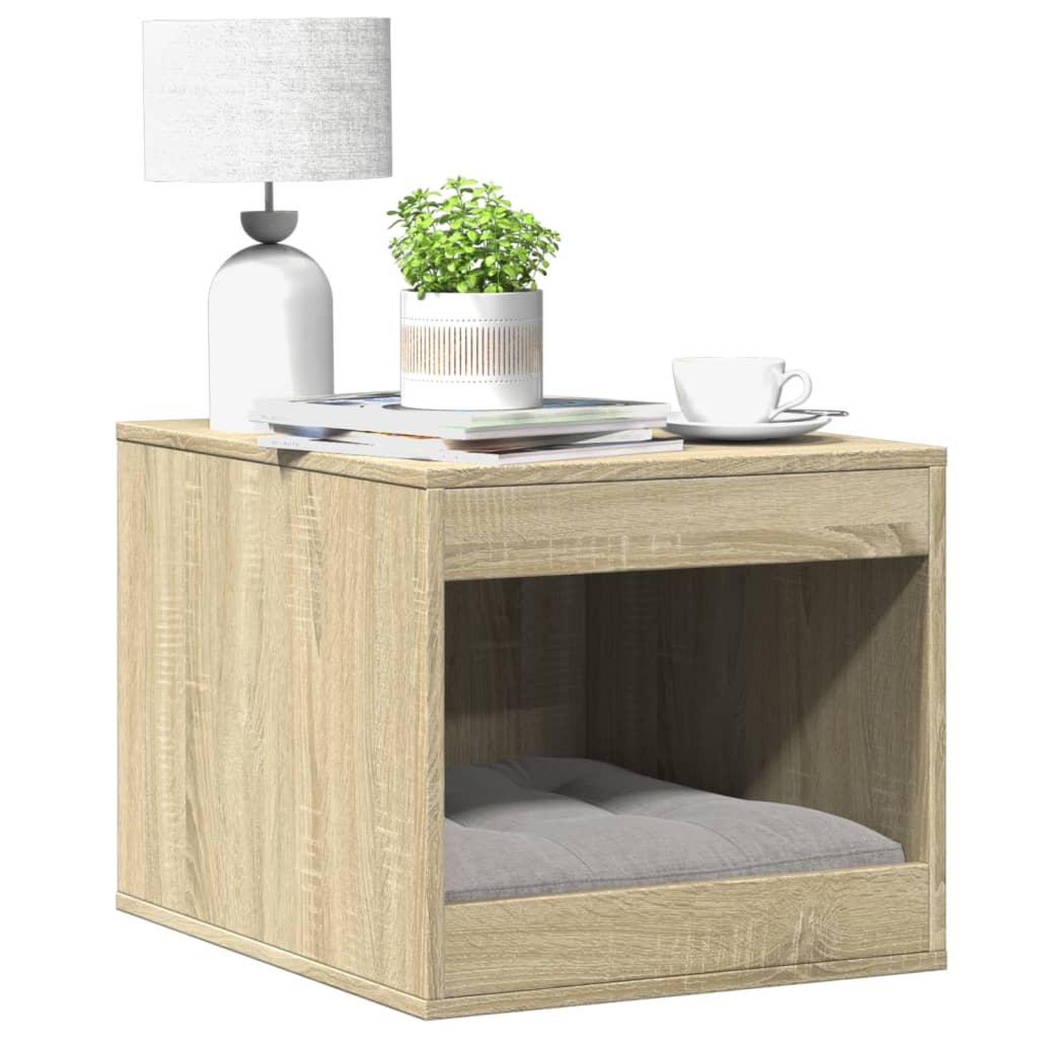 VIDAXL Meuble de bac a litiere pour chat chene sonoma bois ingenierie