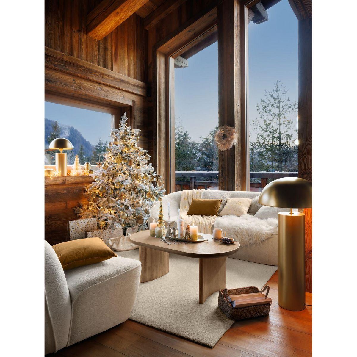 FEERIC LIGHT & CHRISTMAS Sapin de Noël artificiel floqué FROSTY - H. 180 cm - Blanc