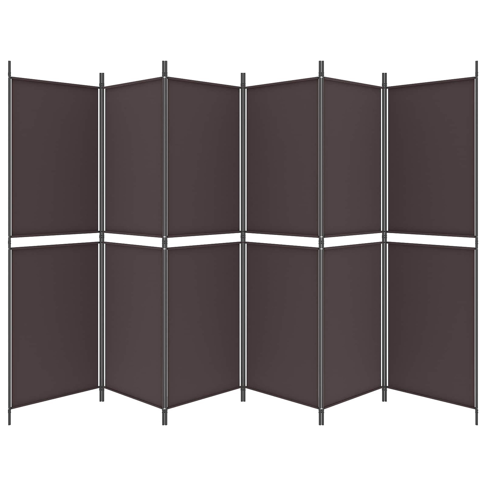 Voir la diapositive 3 : VIDAXL Cloison de separation 6 panneaux marron 300x180 cm tissu