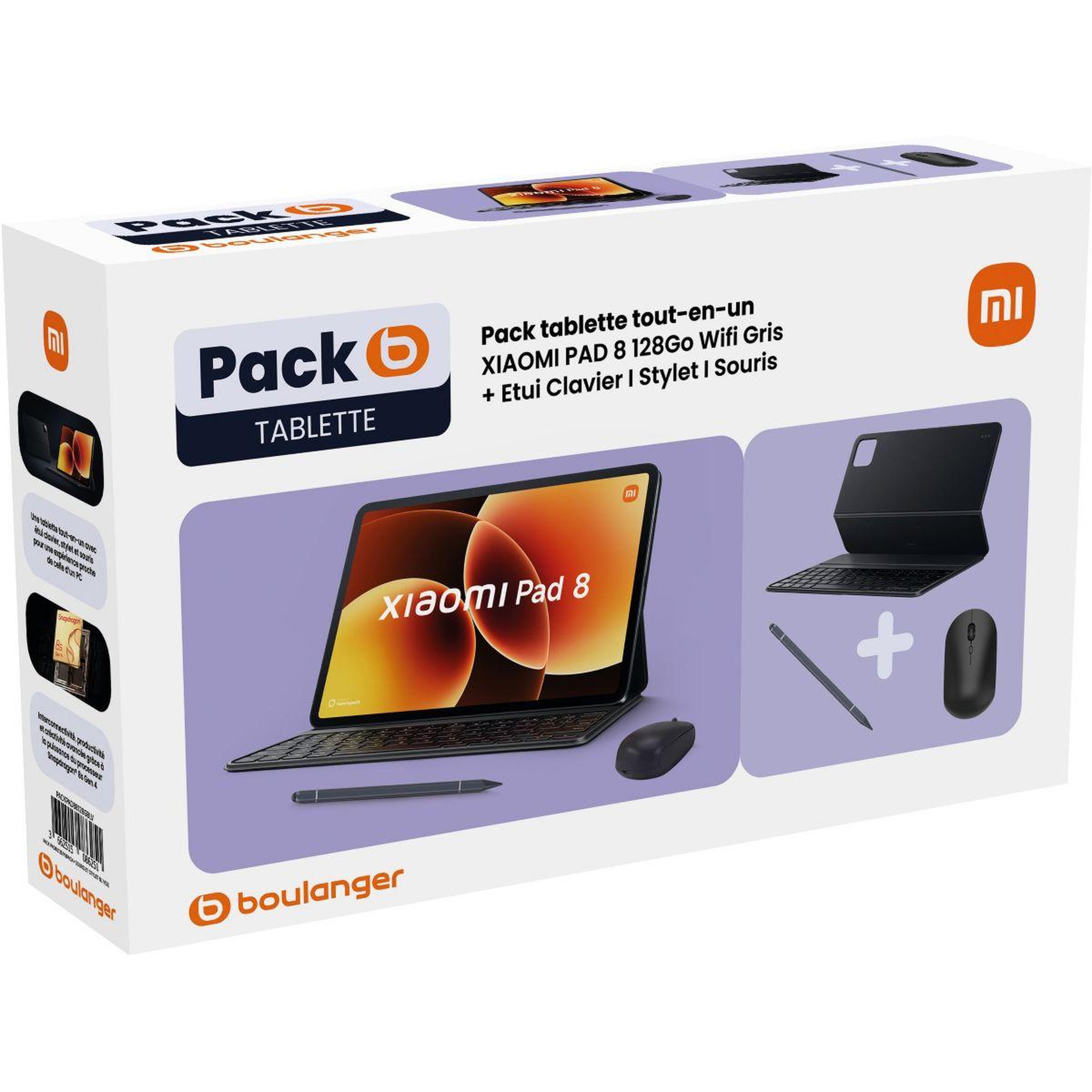 Voir la diapositive 2 : XIAOMI Tablette android pack pad8 tout-en-un gris 128go