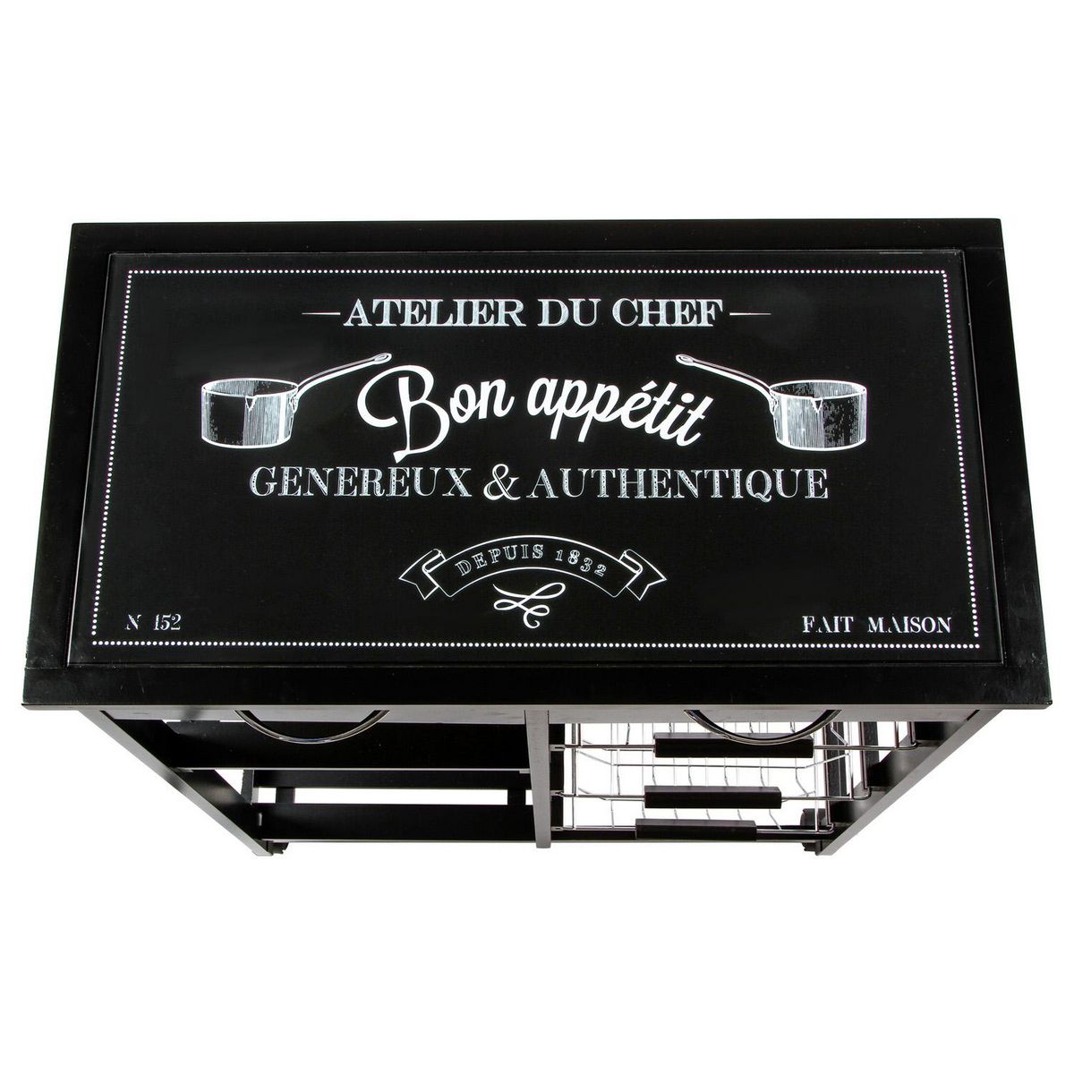 ATMOSPHERA Desserte de cuisine Gustaf - H. 61 cm - Noir