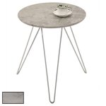 IDIMEX Table d'appoint BENNO, avec pieds en épingle métal chromé. Coloris disponibles : Gris