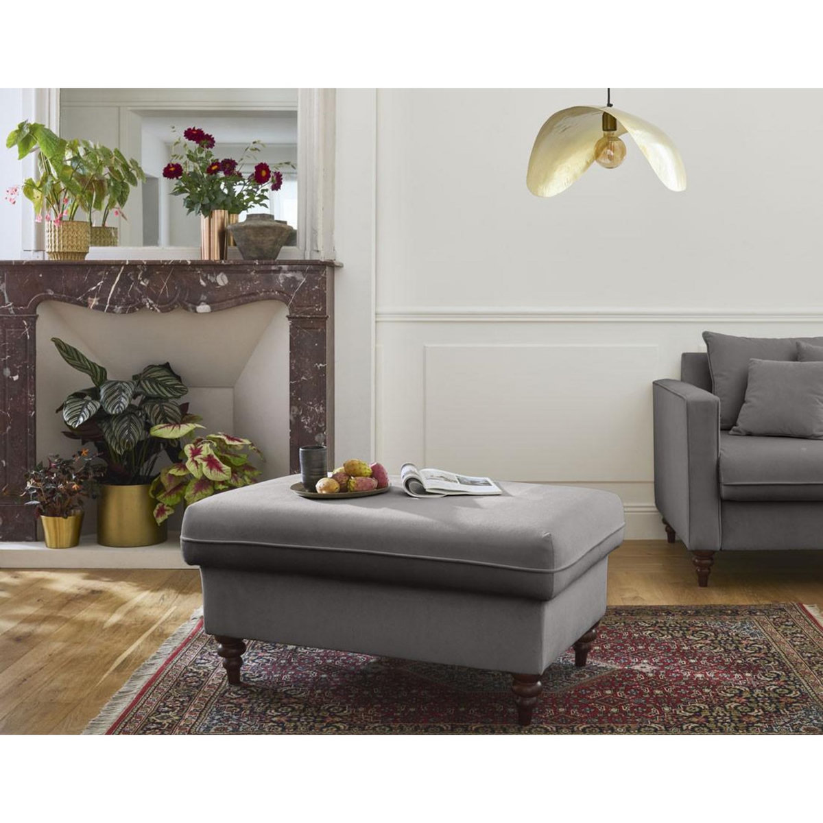 BEST MOBILIER Flamingo - pouf en velours