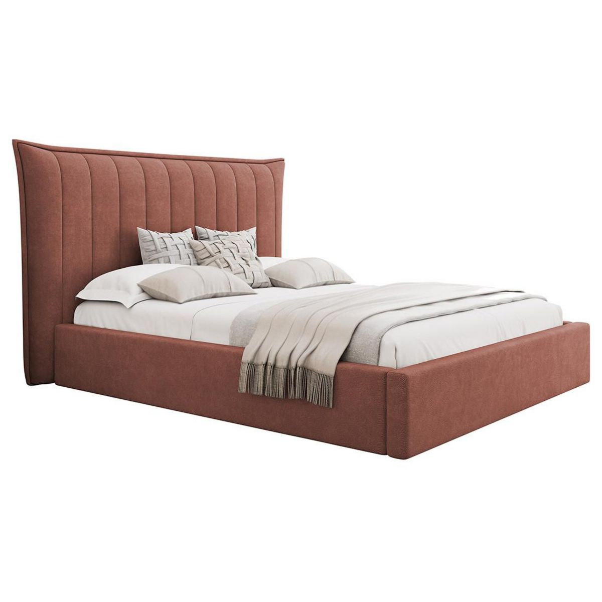 BEST MOBILIER Esmee - lit coffre - 160x200 cm - en velours - sommier inclus