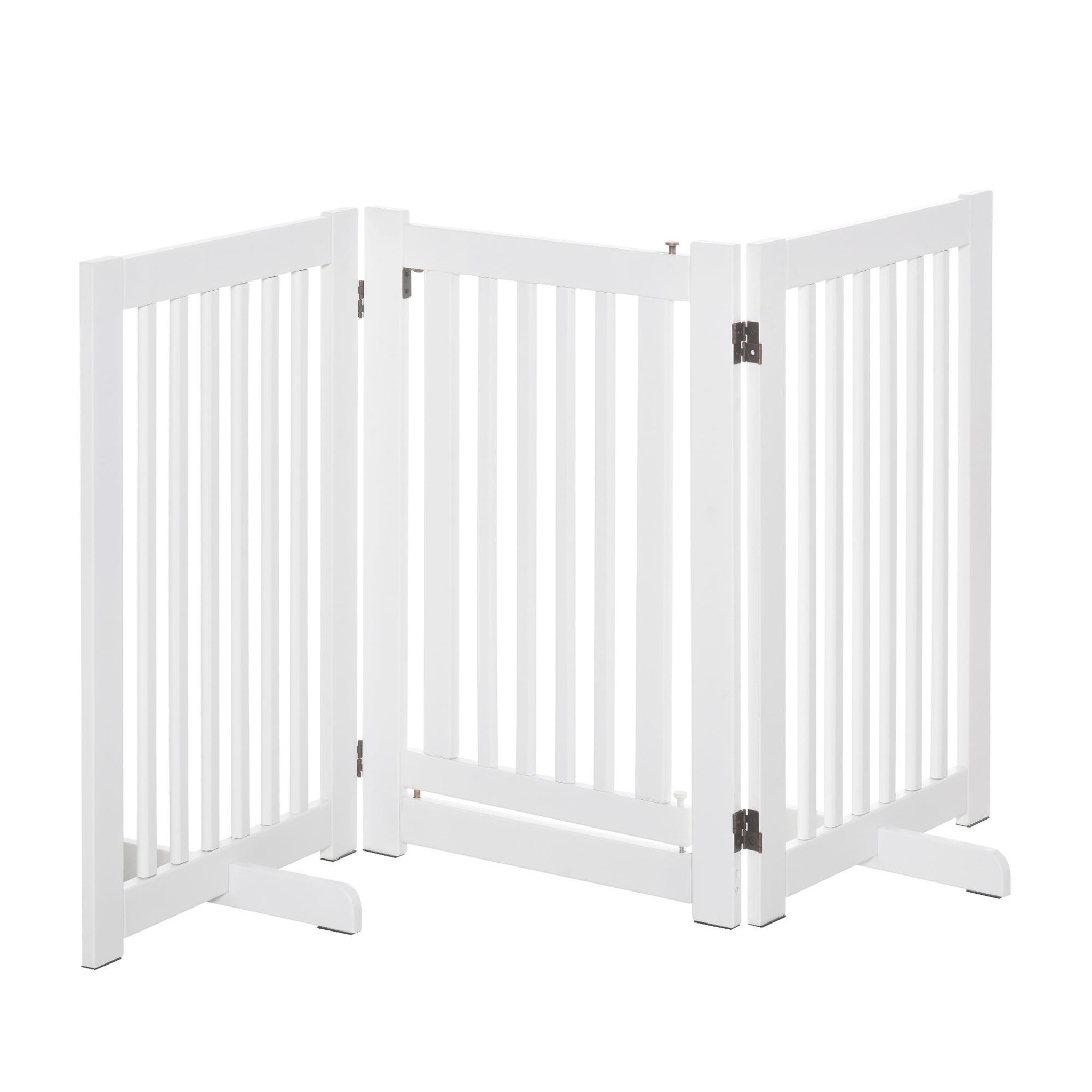 PAWHUT Barrière modulable pliable barrière de sécurité avec porte verrouillable intégrée dim. 155l x 35l x 76h cm mdf blanc