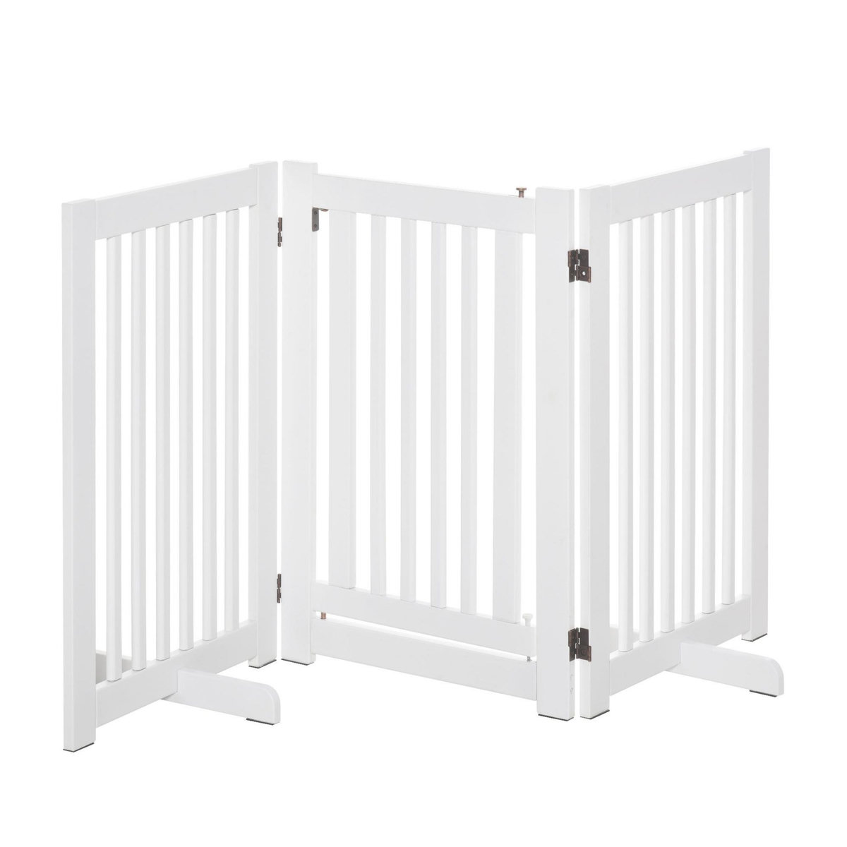 PAWHUT Barrière modulable pliable barrière de sécurité avec porte verrouillable intégrée dim. 155L x 35l x 76H cm MDF blanc