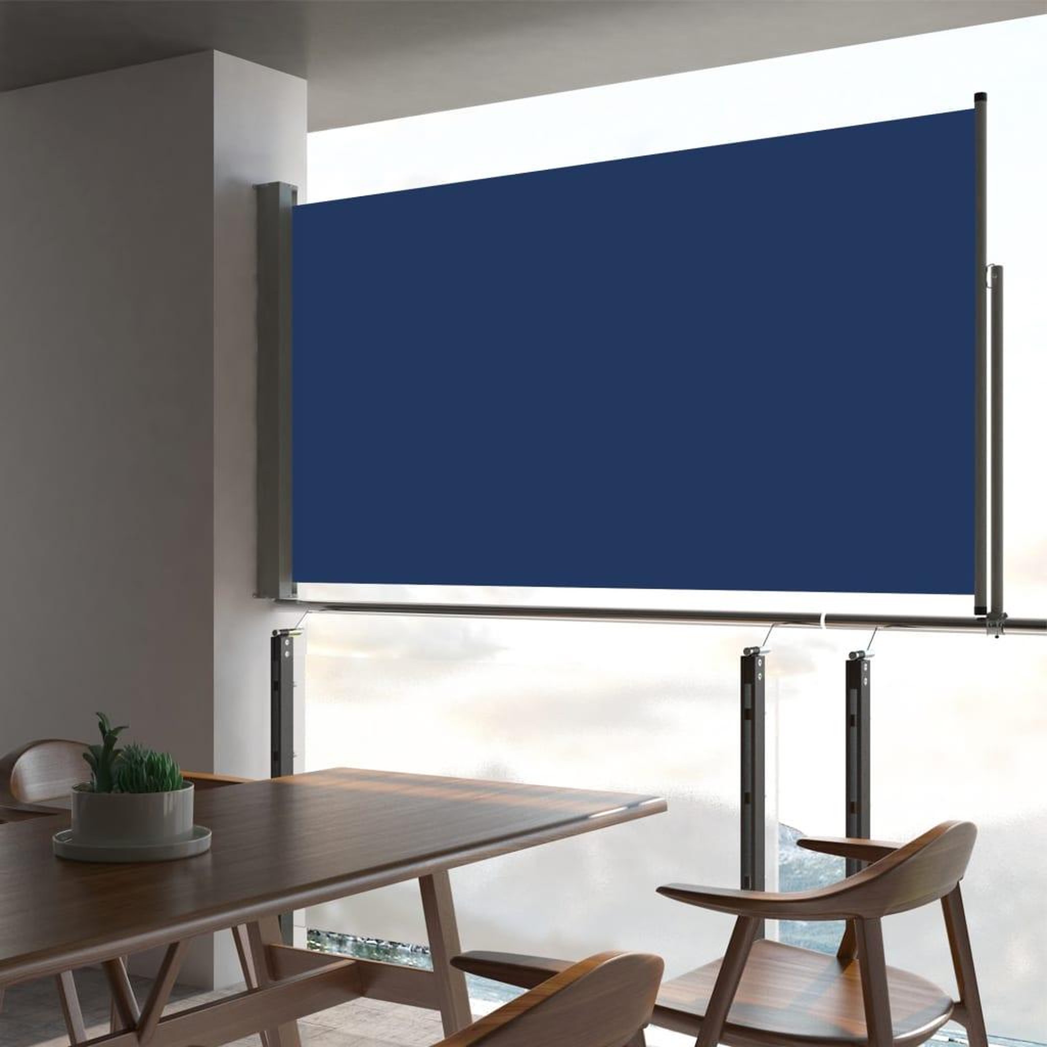 Voir la diapositive 1 : VIDAXL Auvent lateral retractable de patio 160x300 cm Bleu