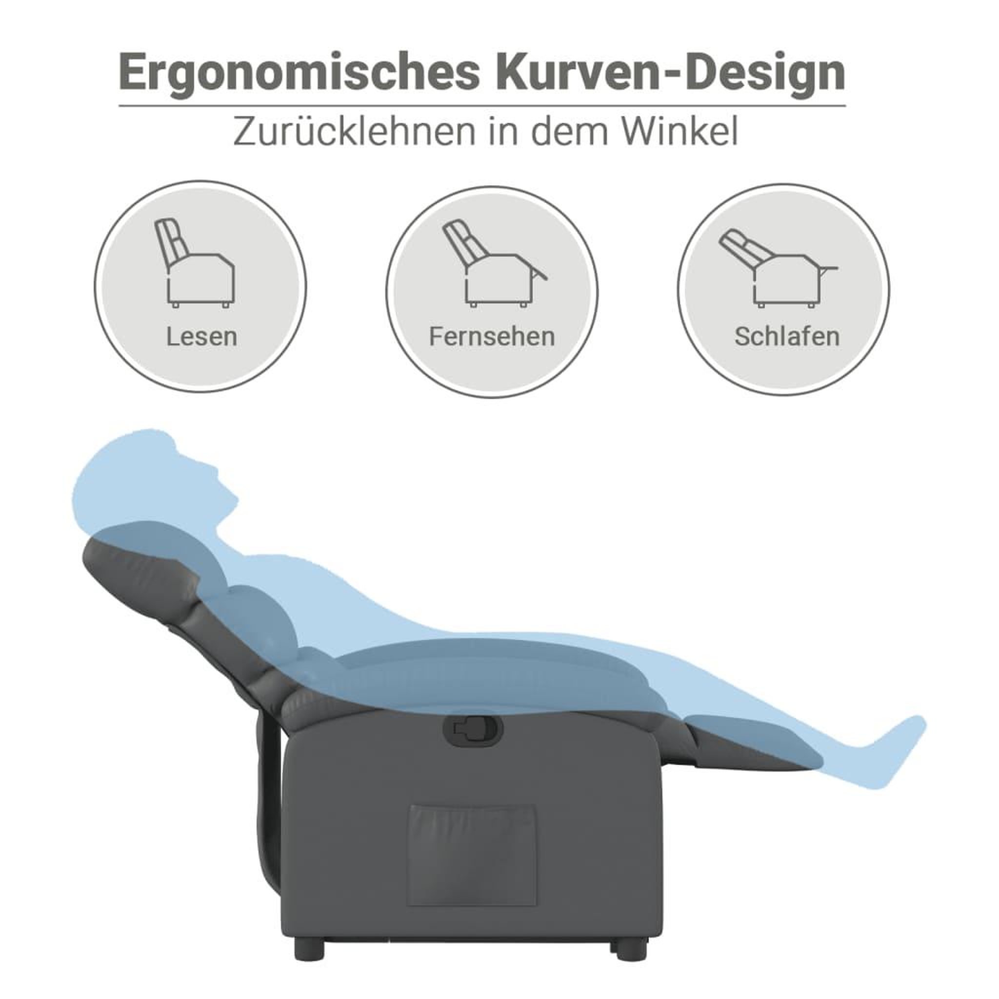 Voir la diapositive 6 : VIDAXL Fauteuil inclinable Gris Similicuir