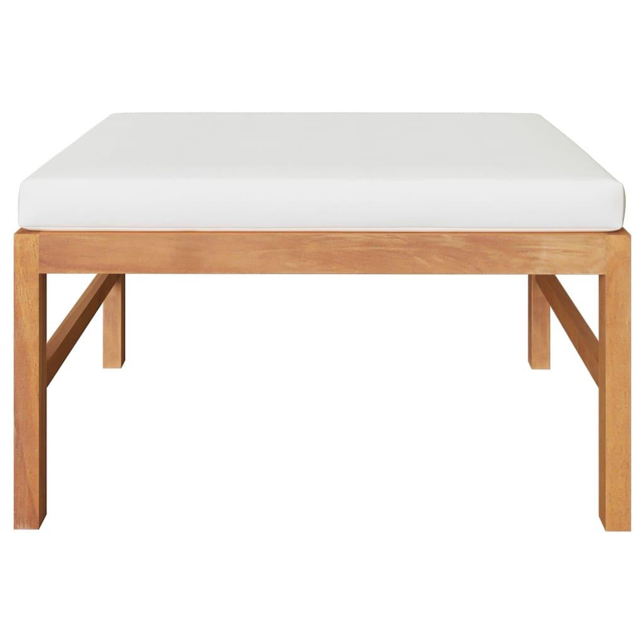 Voir la diapositive 2 : VIDAXL Repose-pied avec coussin creme Bois de teck solide