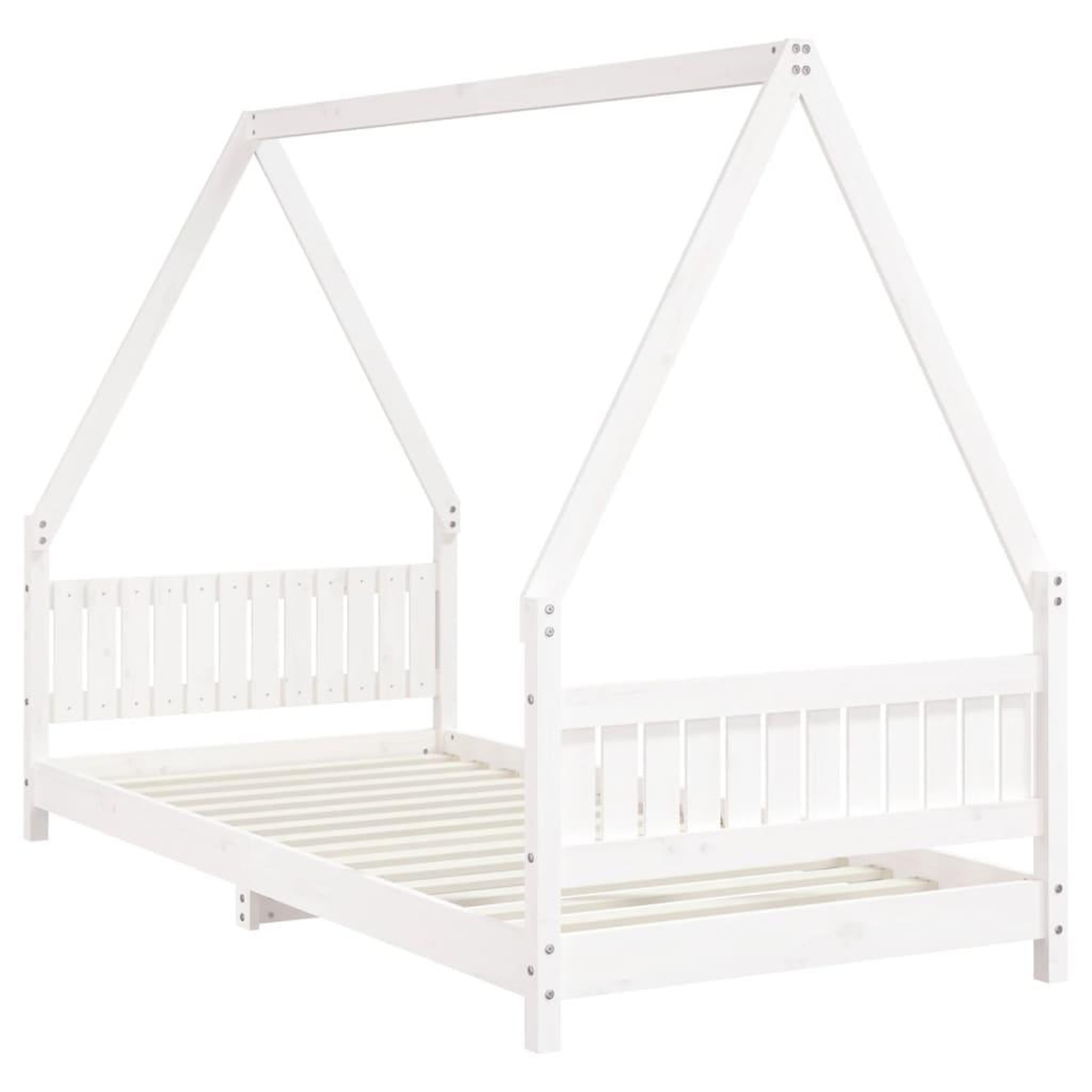 Voir la diapositive 3 : VIDAXL Cadre de lit pour enfants blanc 90x200 cm bois de pin massif