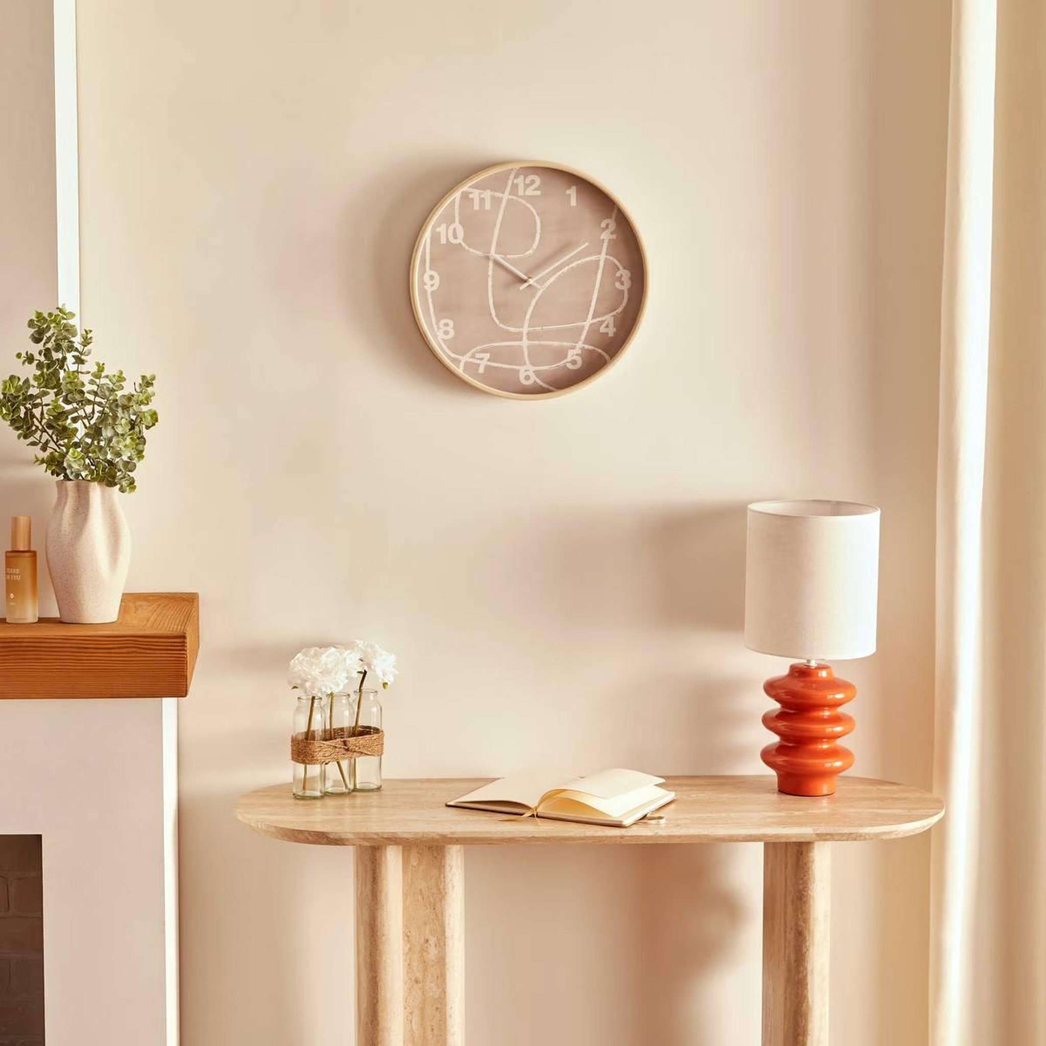 Voir la diapositive 4 : ATMOSPHERA Horloge Murale Abstraite  Greta  38cm Marron