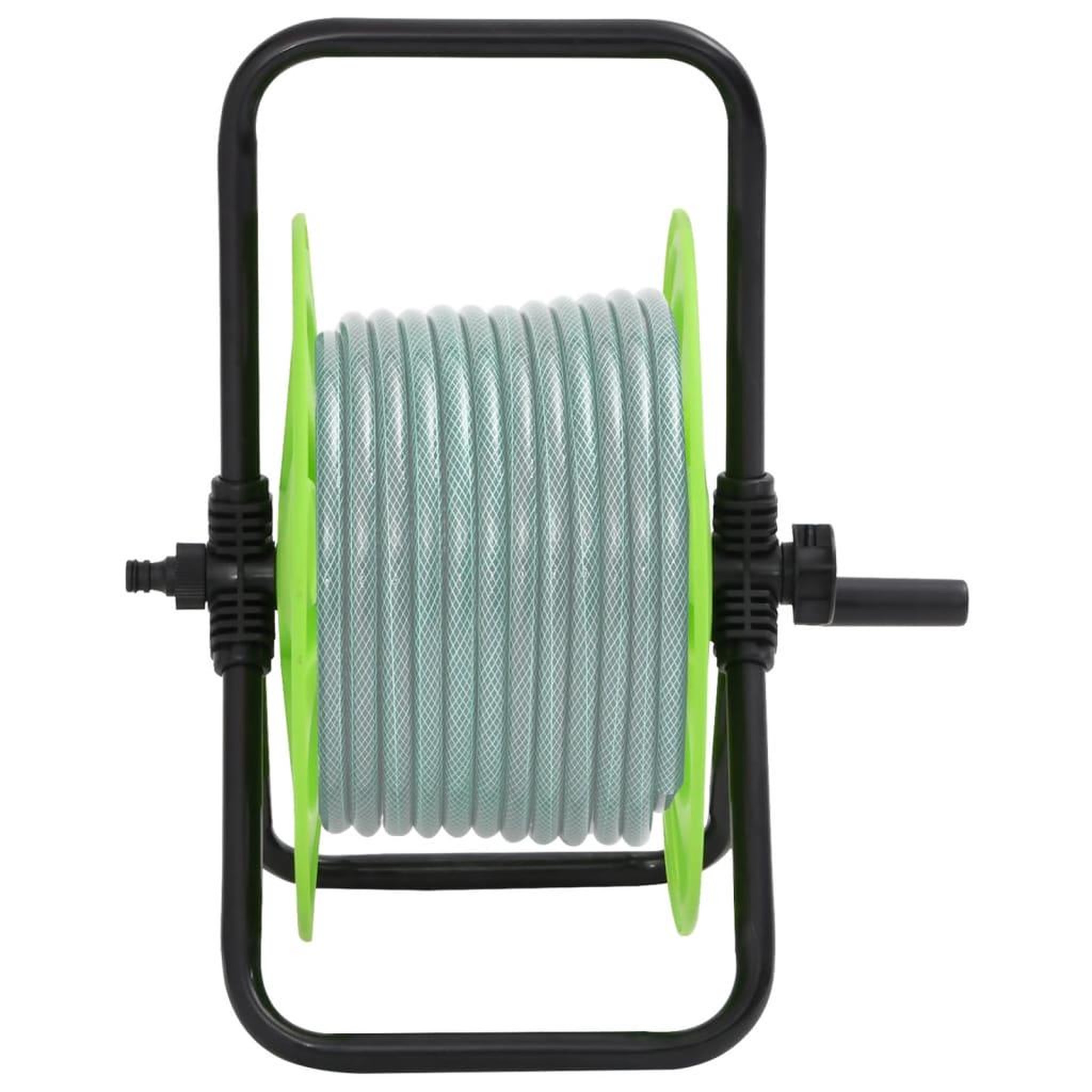 Voir la diapositive 2 : VIDAXL Enrouleur de tuyau vert sur pied pour tuyau de 45 m 1/2  acier