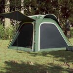VIDAXL Tente de camping 4 personnes vert liberation rapide impermeable