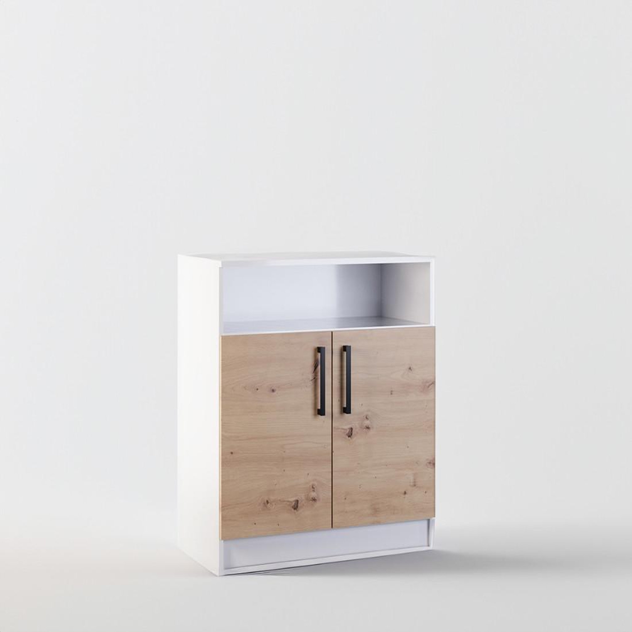 BEST MOBILIER Hayato - commode - effet bois et blanc - 80 cm. Coloris disponibles : Marron