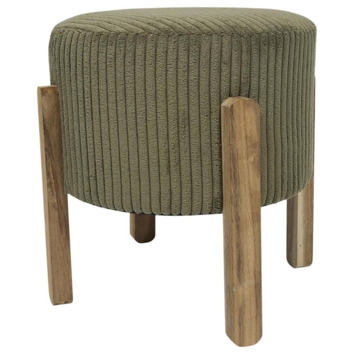 The Home Deco Factory Tabouret côtelé vert