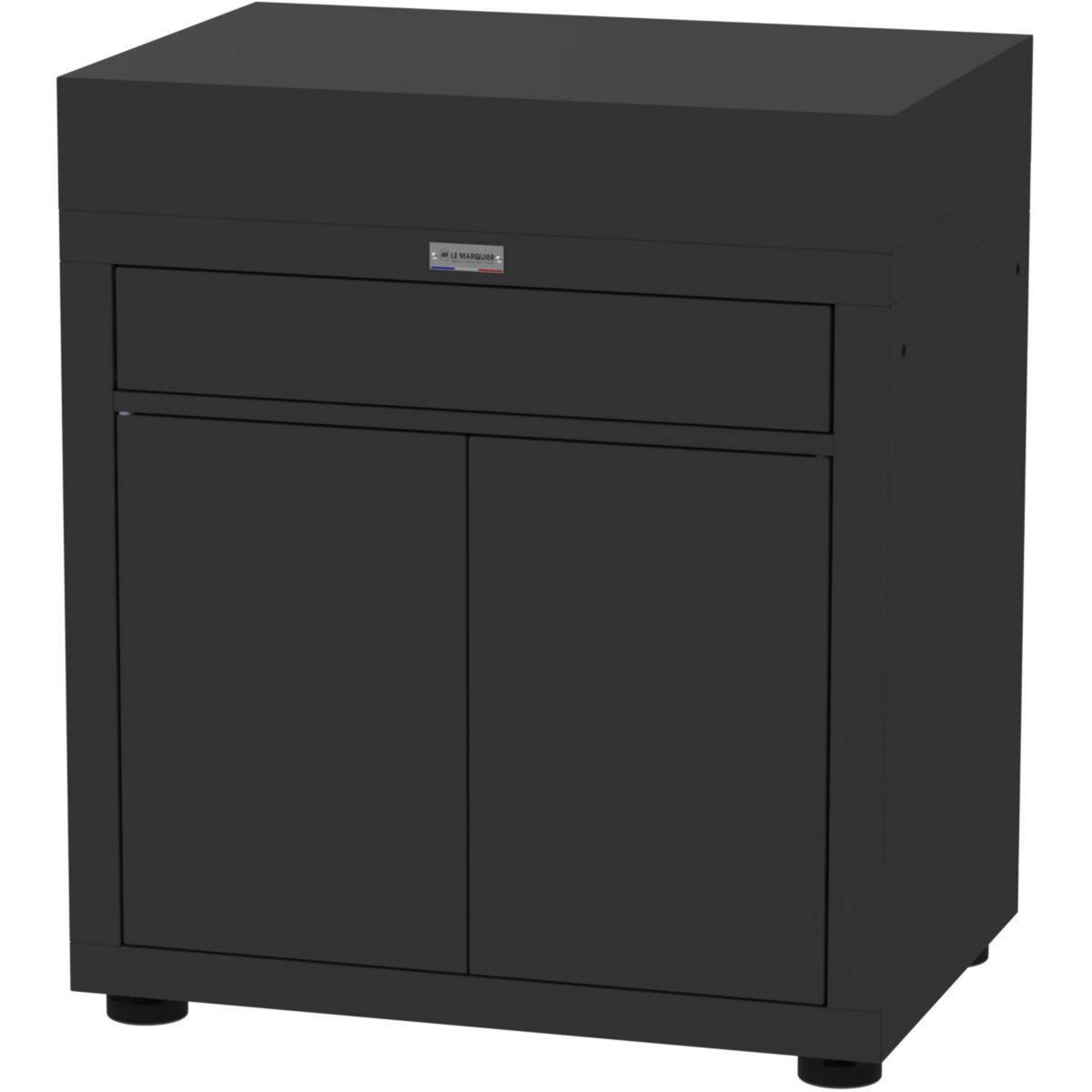 Le marquier Meuble de cuisine extérieure avec tiroir 80x55cm noir