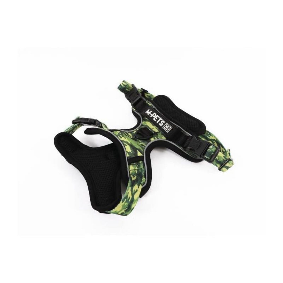 M PETS Harnais - M PETS - HIKING - Camouflage M - Tissu rembourré - Attache sécurité - Poignée - Laisse dos/avant