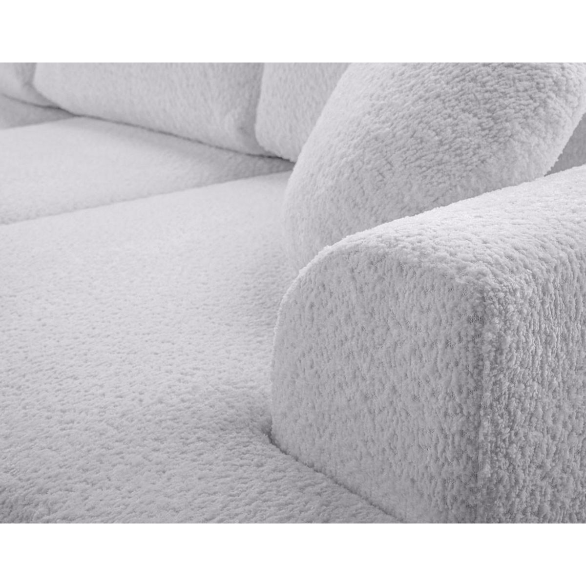 BEST MOBILIER Candela - canapé d'angle gauche 4 places - convertible avec coffre - en tissu bouclette