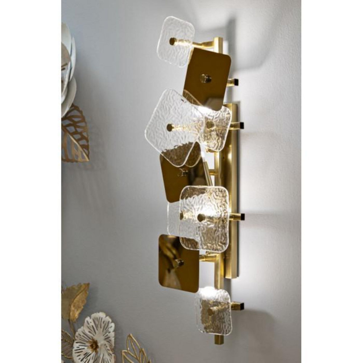 Paris Prix Applique Murale Design en Verre  Glassy  76cm Or