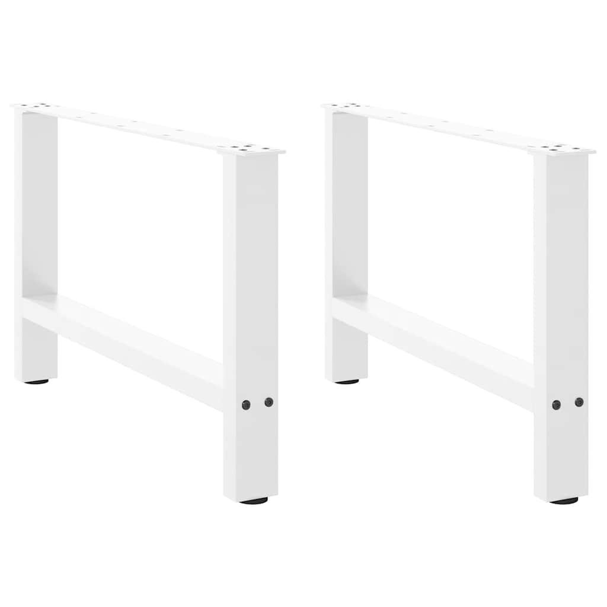 VIDAXL Pieds de table basse blanc 2 pcs 70x(42-43) cm acier