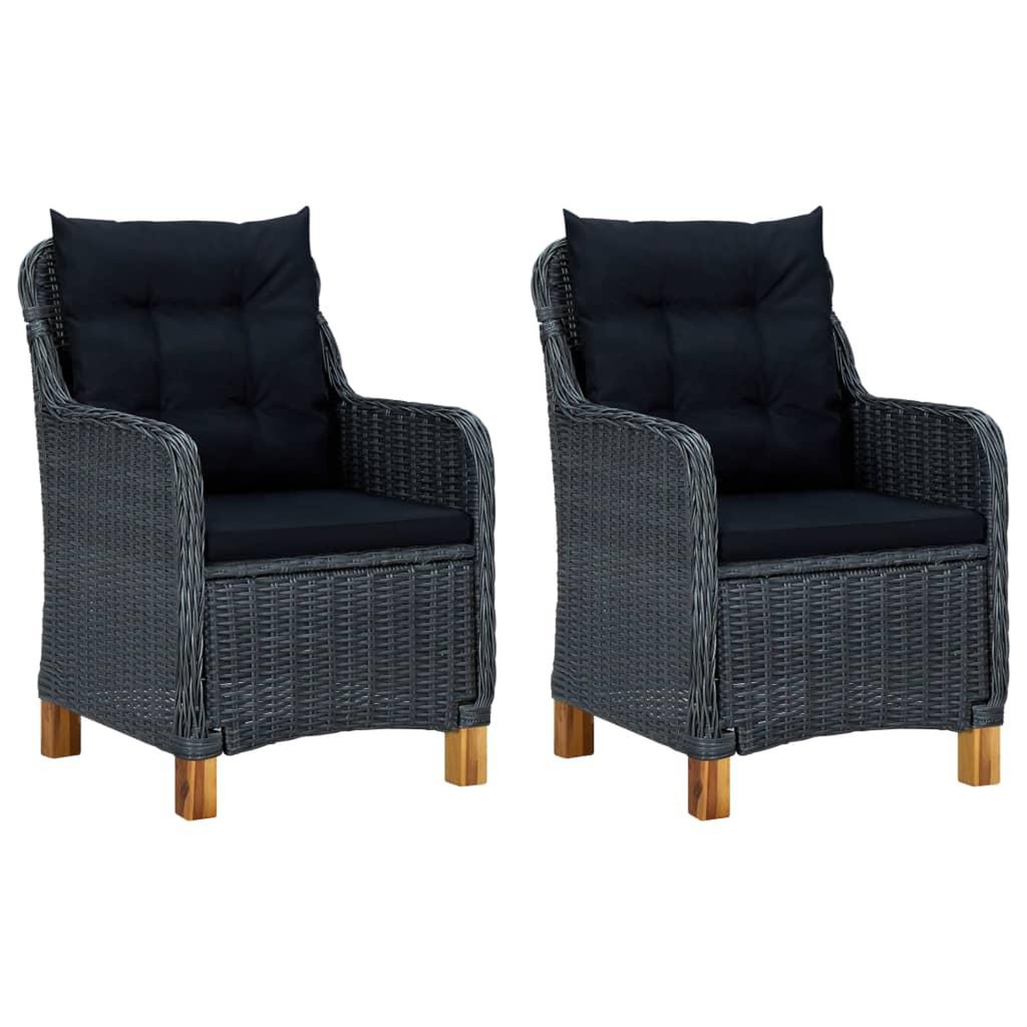 Voir la diapositive 1 : VIDAXL Chaises de jardin avec coussins lot de 2 Resine tressee