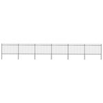 VIDAXL Cloture de jardin avec dessus en lance Acier 10,2 x 1,2 m Noir