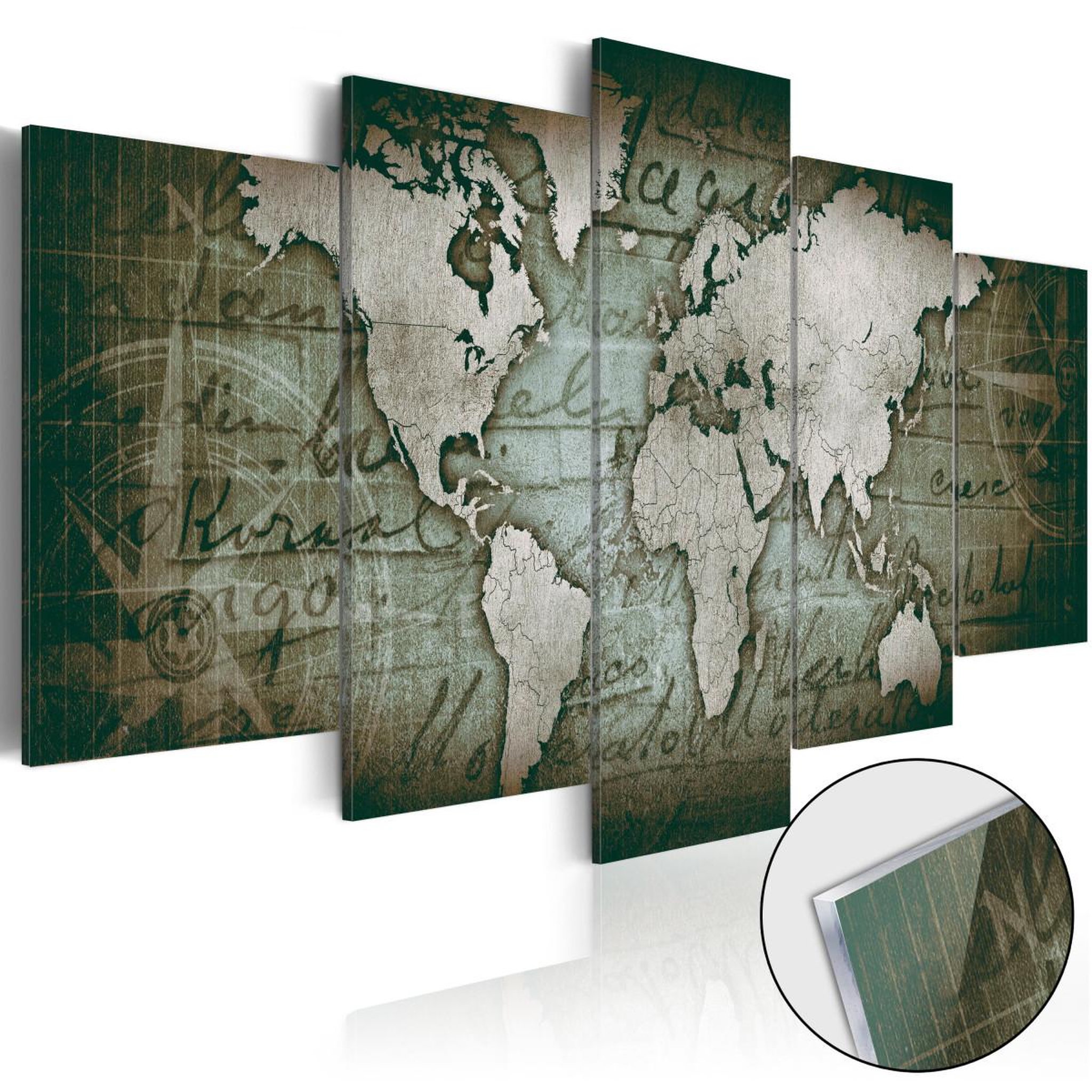 Voir la diapositive 1 : Paris Prix Tableau sur Verre Acrylique  Acrylic Prints – Bronze Map III