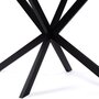 Voir la diapositive 4 : ID MARKET Table à manger rectangle ALIX 8 personnes pied araignée noir et plateau effet marbre blanc ALASKA 160 cm