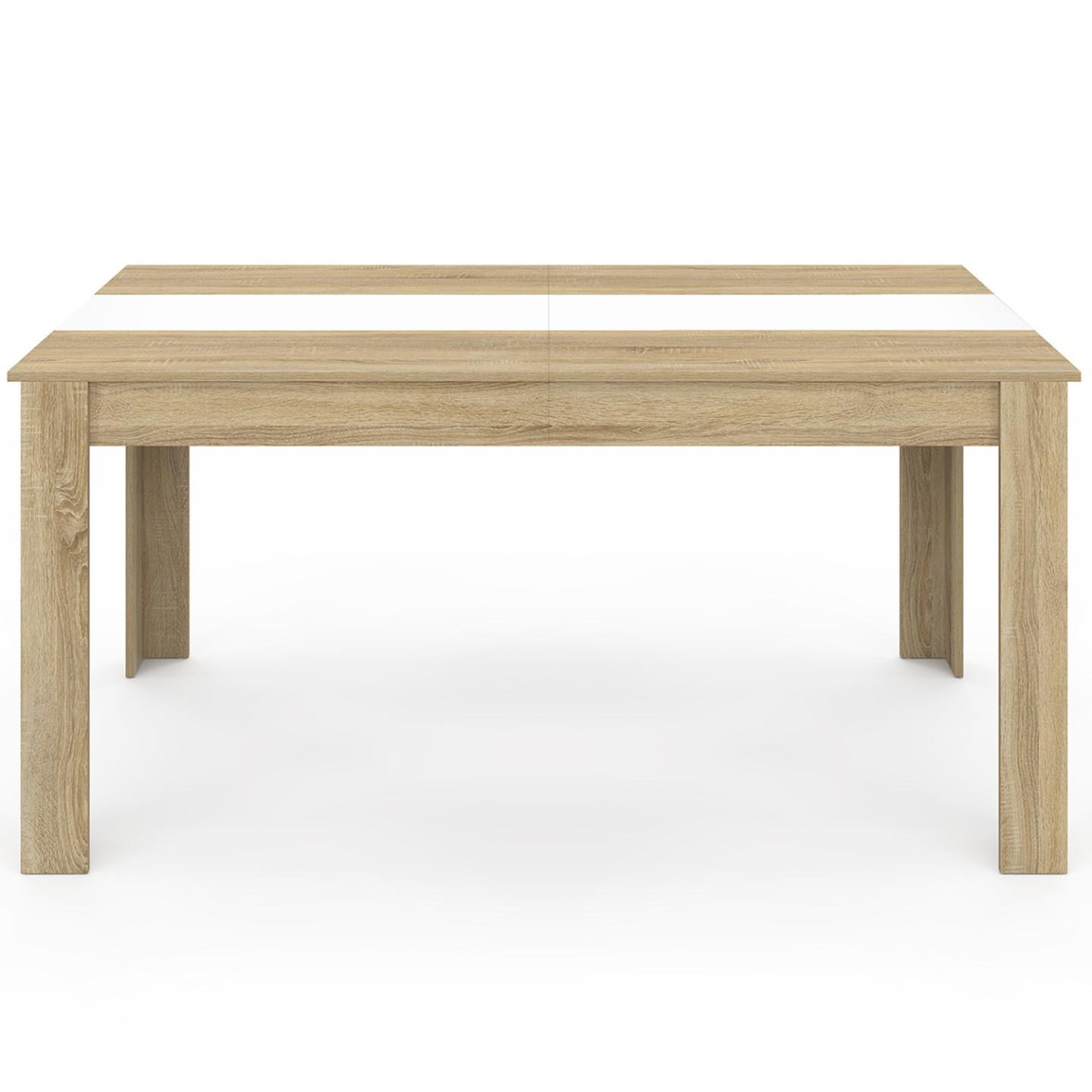 Voir la diapositive 3 : ID MARKET Table à manger rectangle georgia 8 personnes imitation hêtre et blanche 160 x 80 cm