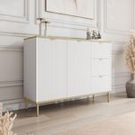 BEST MOBILIER Hope - buffet bas 135 cm - 3 tiroirs et 2 portes. Coloris disponibles : Bicolore