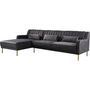 Voir la diapositive 1 : Habitat et Jardin Canapé d'angle en velours  Oliver  - 275 x 161 x 81 cm - 5 places - Gris - Angle gauche