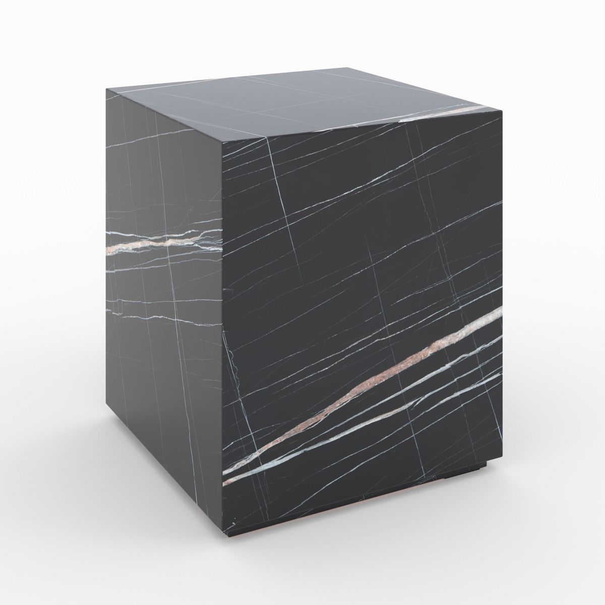 Rendez vous déco Table d'appoint effet marbre blanche - Lison