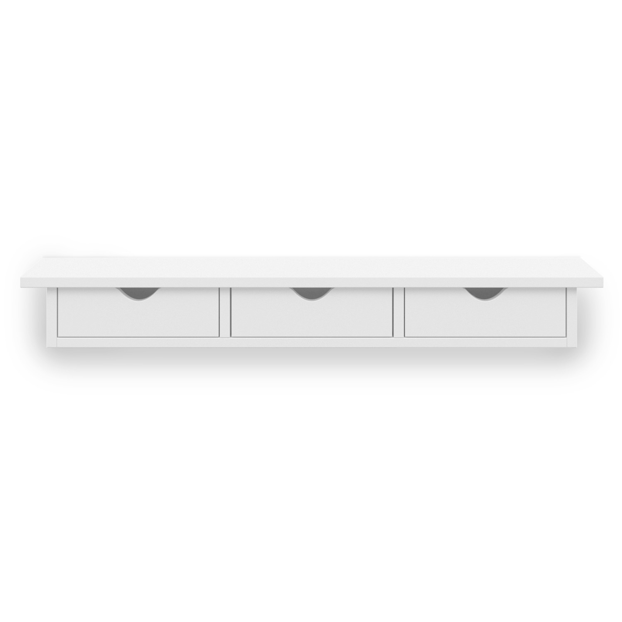 Voir la diapositive 3 : ID MARKET Etagère murale console d'entrée lise 3 tiroirs blanche