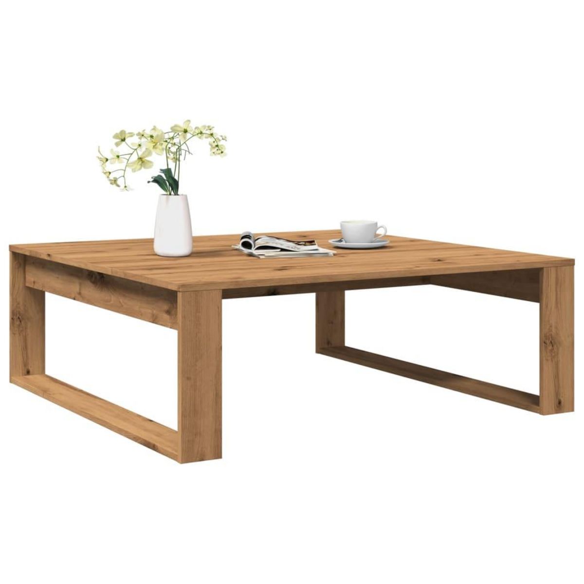 VIDAXL Table basse chene artisanal 100x100x35 cm bois d'ingenierie
