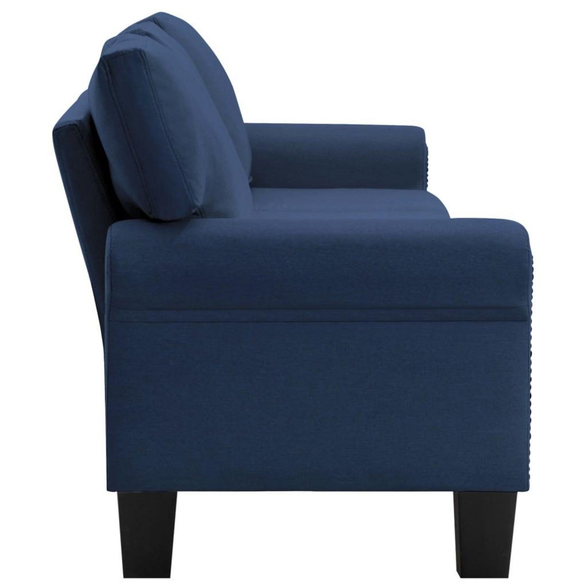 VIDAXL Canape a 4 places Bleu Tissu