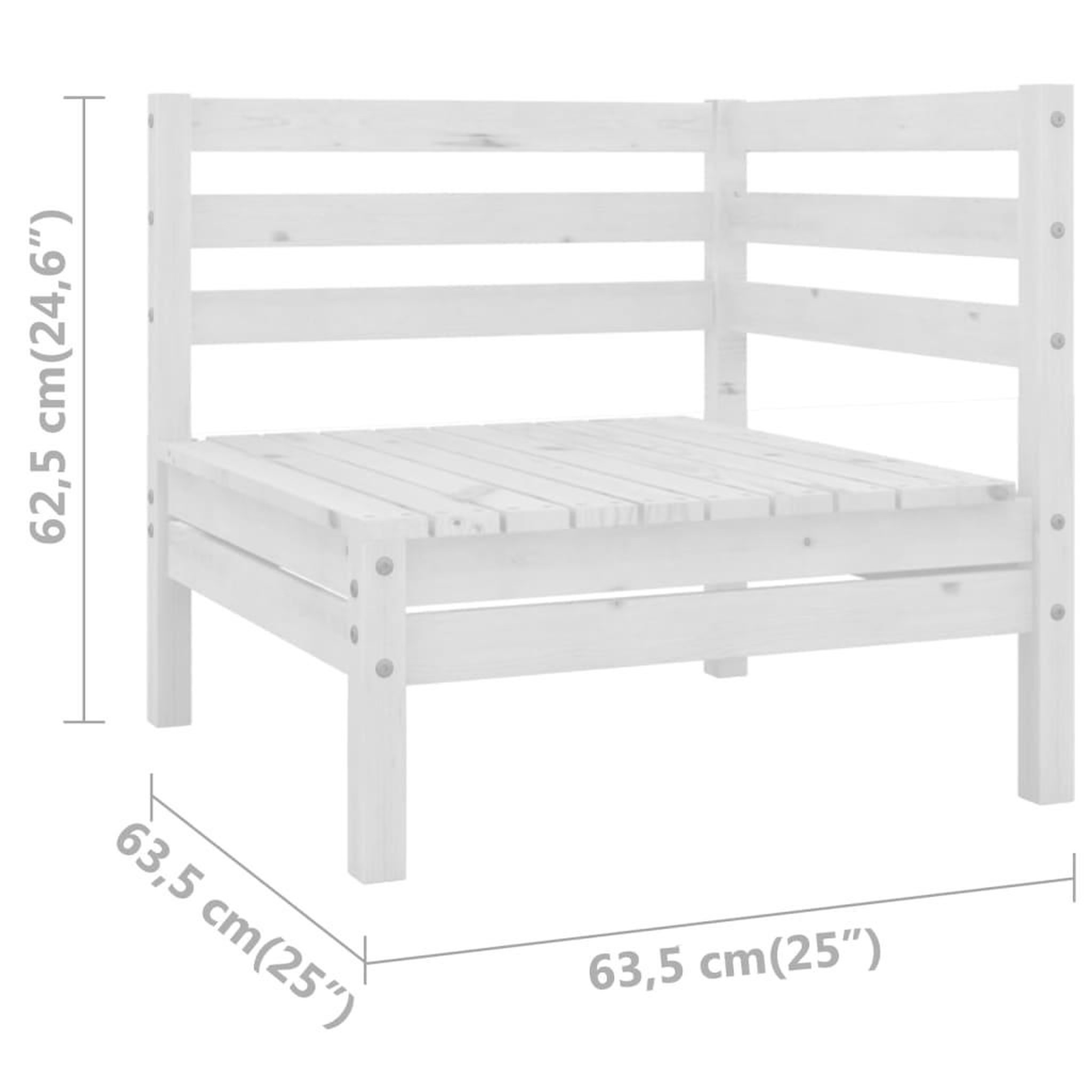 Voir la diapositive 6 : VIDAXL Canapes d'angle de jardin 2 pcs blanc bois de pin massif