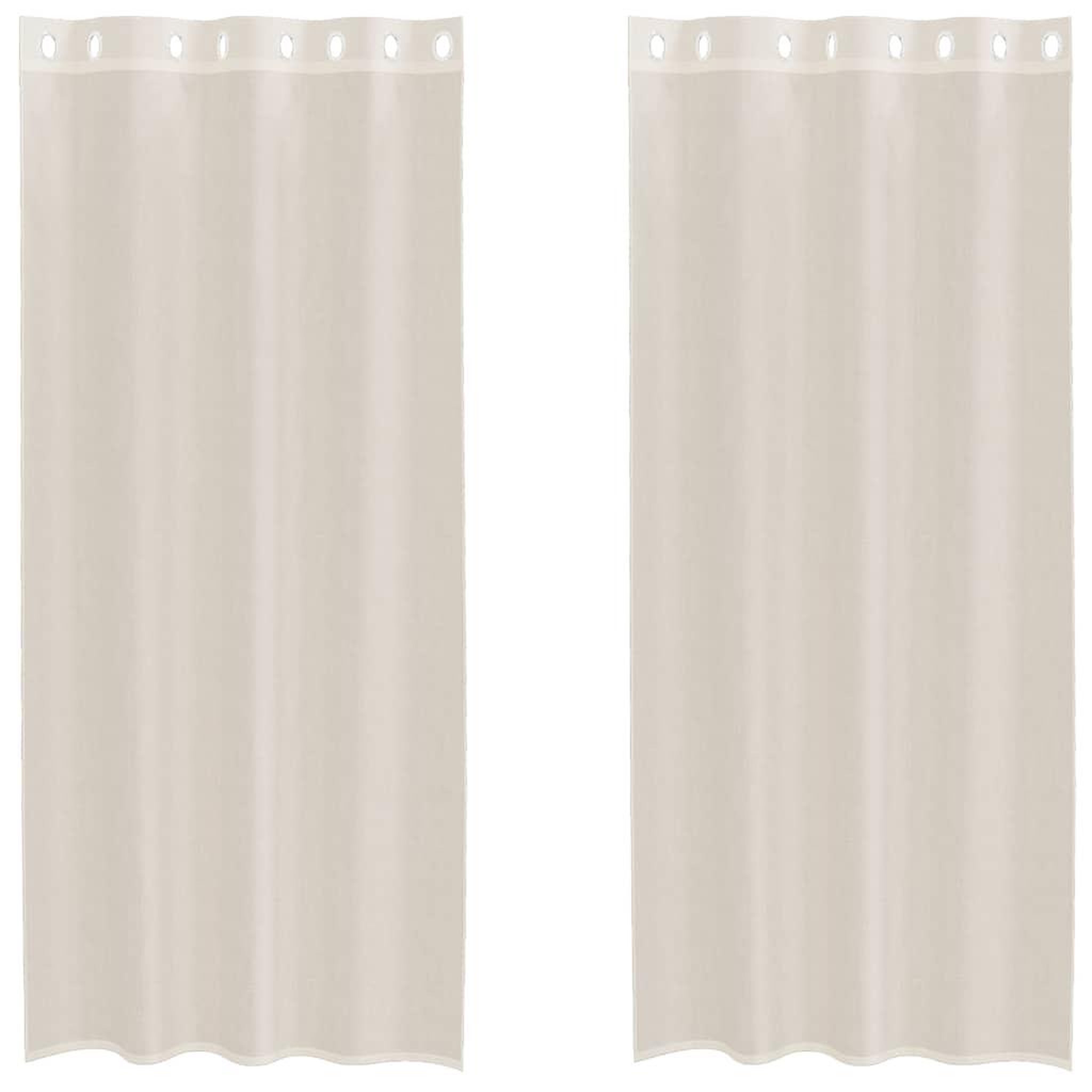 Voir la diapositive 2 : VIDAXL Rideaux en voile avec œillets 2 pcs creme 140x225 cm