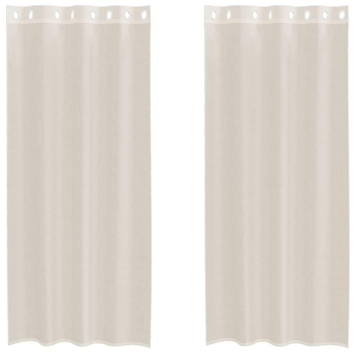 VIDAXL Rideaux en voile avec œillets 2 pcs creme 140x225 cm