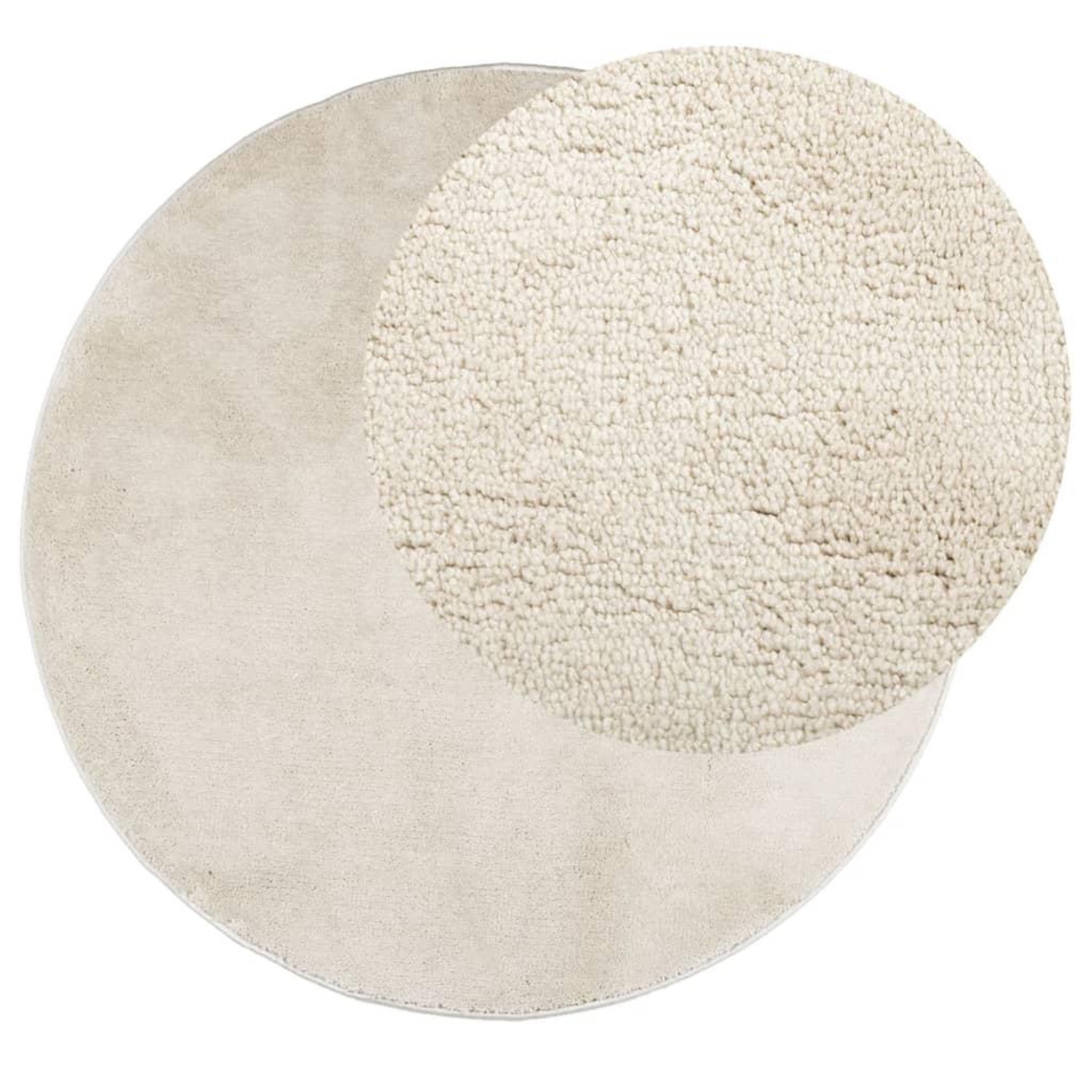 Voir la diapositive 3 : VIDAXL Tapis OVIEDO a poils courts beige Ø 120 cm