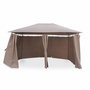 Voir la diapositive 2 : SWEEEK Tonnelle 3x4 m - Divio - Toile taupe - Pergola avec rideaux. tente de jardin. barnum. chapiteau. réception