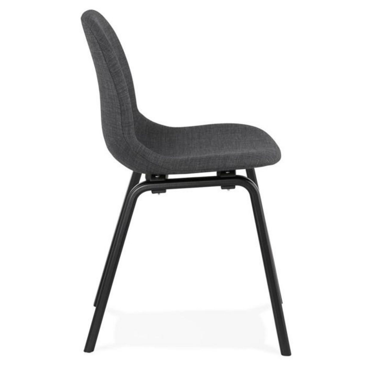 Paris Prix Chaise Design en Tissu  Tikel  81cm Gris Foncé & Noir
