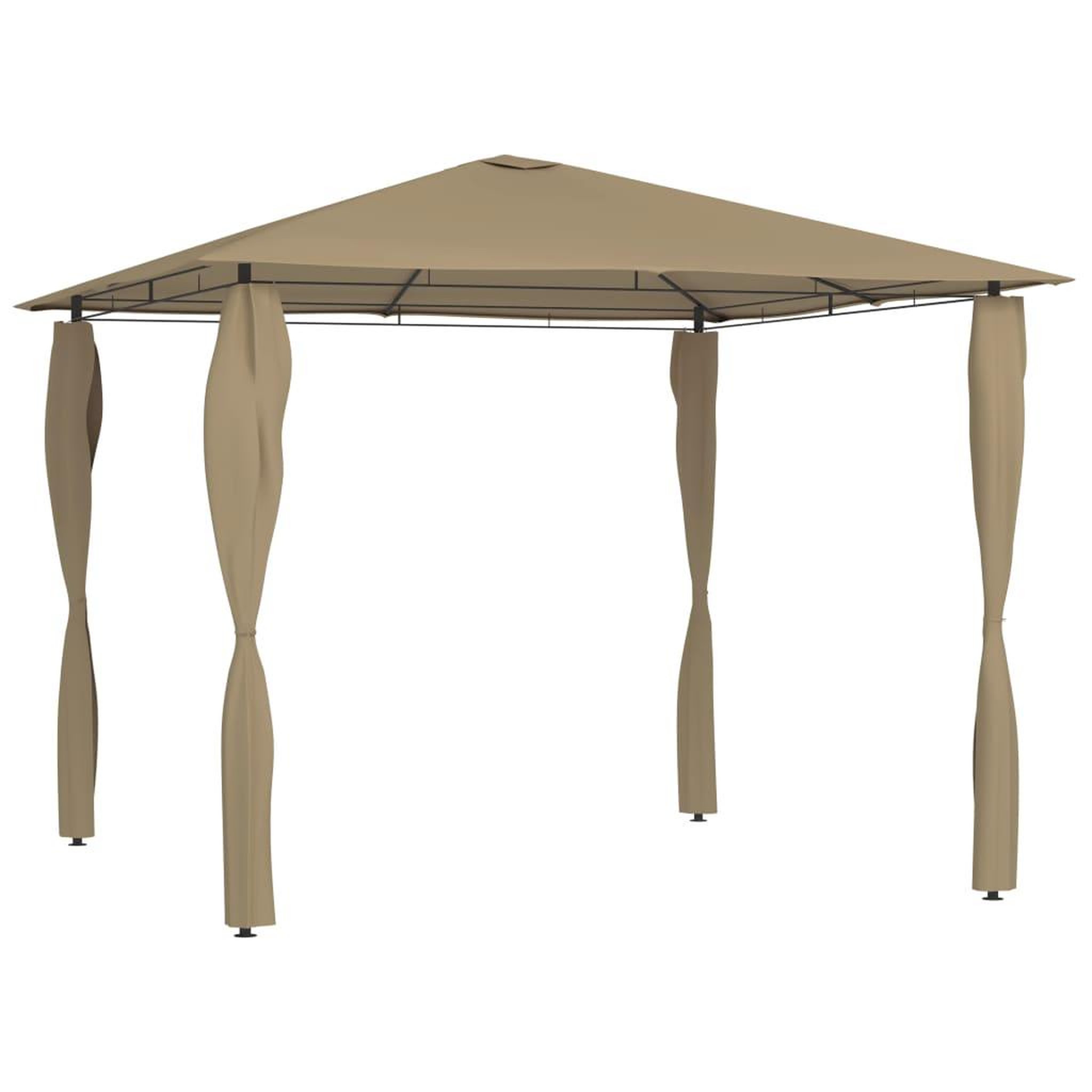 VIDAXL Belvedere avec revetement de poteaux 3x3x2,6 m Taupe 160 g/m²