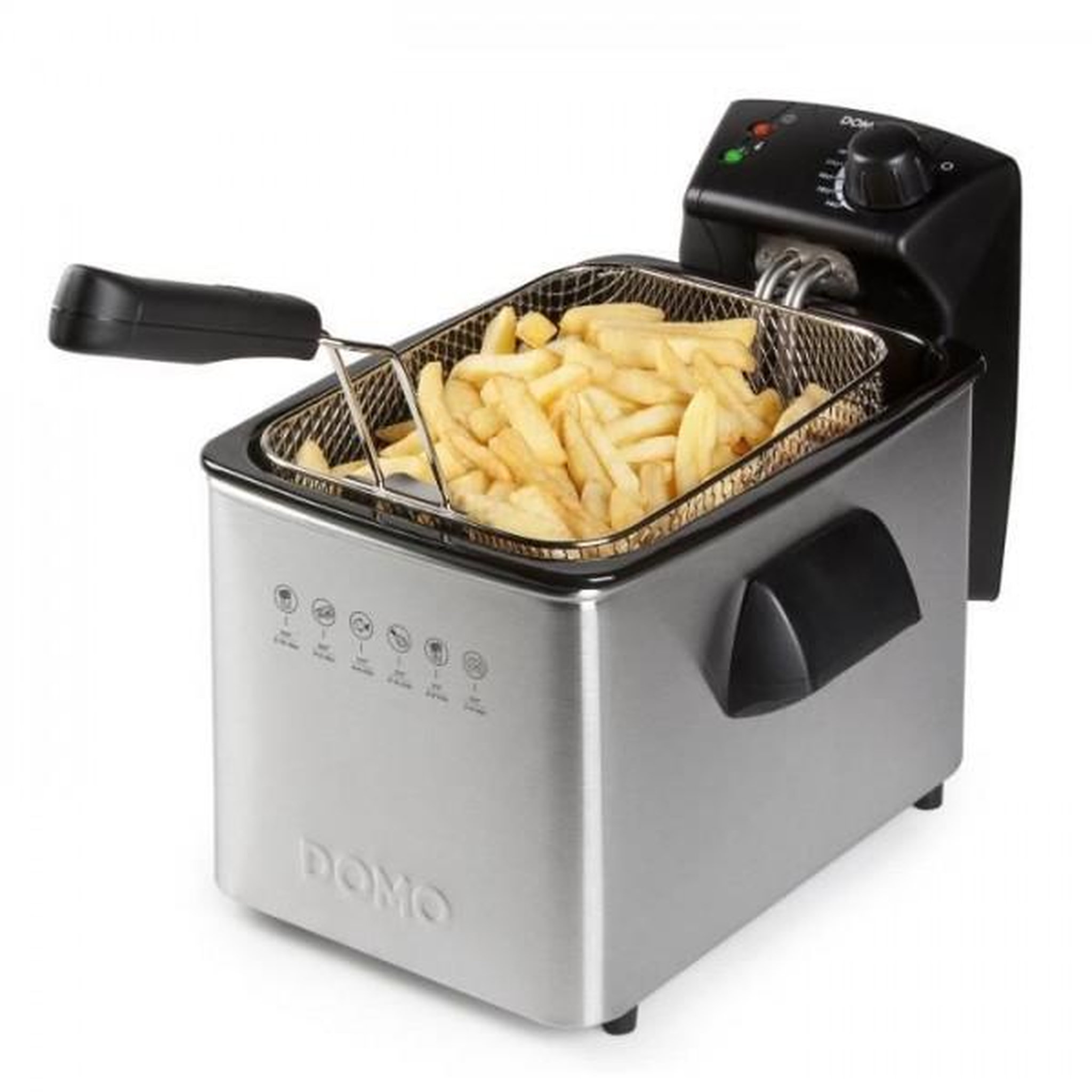 Voir la diapositive 3 : Domo Friteuse Electrique  - DOMO - 4L - 3000W - Température variable - Puissance électrique - Contenance